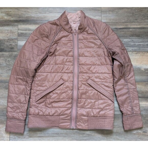 Lululemon The Bomb Bomber Jacket Bark Berry/Heathered Bark Berry Women's 6 Rever - Picture 1 of 8
